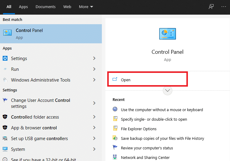 Go to the Search menu and type Control Panel | Windows 10: How to Enable and Use Active Directory
