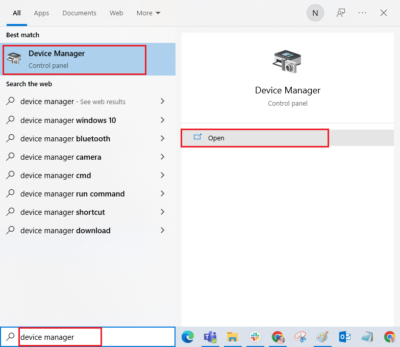 open device manager. Fix Set User Settings to Driver Failed in Windows 10