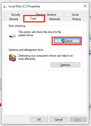 go to tools tab and click on check. Fix PowerPoint Not Saving File Error