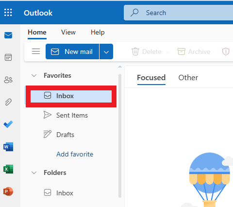 Go to your inbox or the folder that contains the email you want to archive. | How to Archive in Outlook 365
