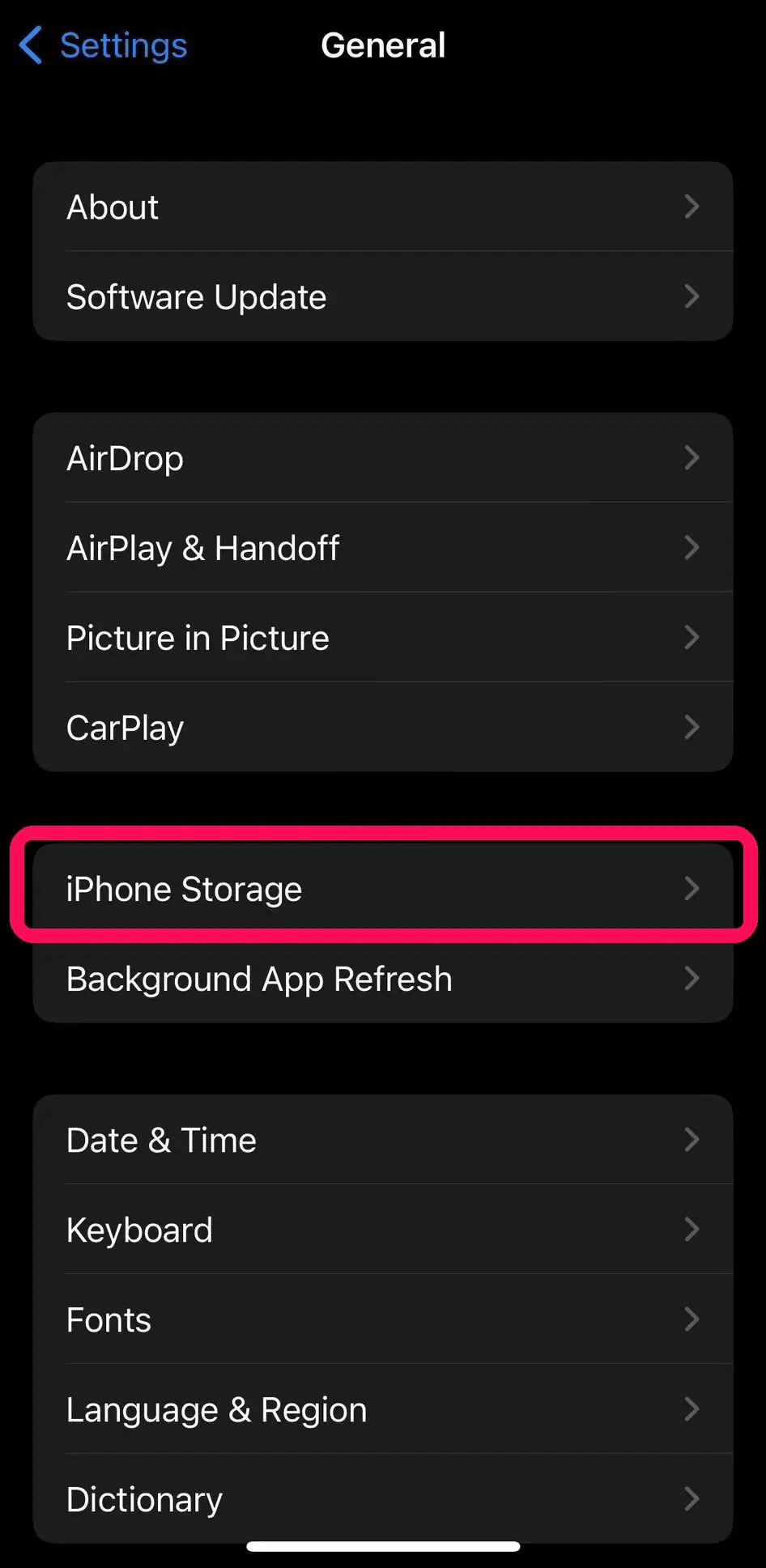 Go to your iPhone Settings General iPhone Storage | How to Change Location on TikTok