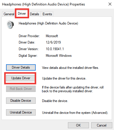 got to driver section and click on update driver