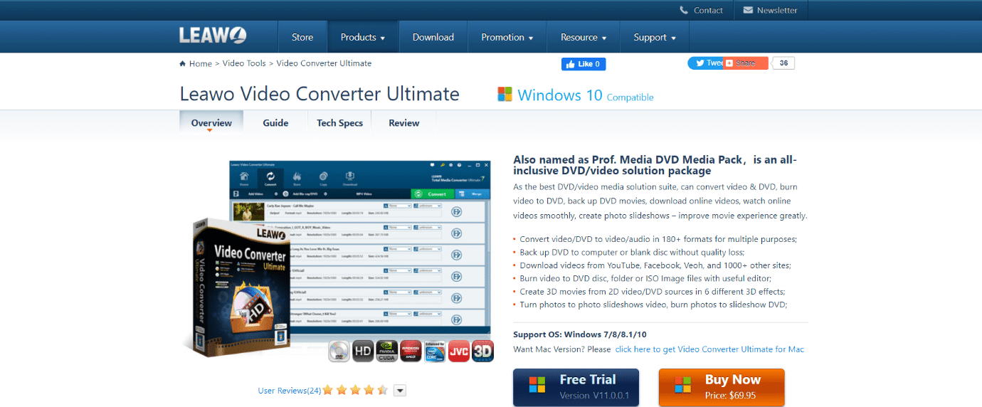 Leawo Video Converter Ultimate | best video compressor for windows 10