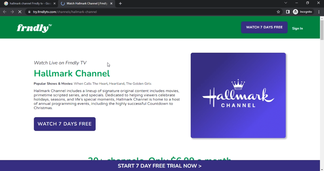 Hallmark Channel v Frndly TV. Spôsoby, ako sledovať kanál Hallmark bez kábla