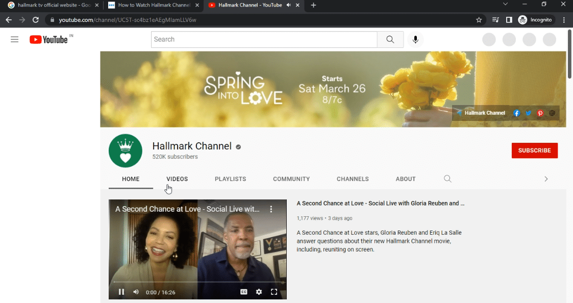 YouTube kanal Hallmark. Načini gledanja kanala Hallmark brez kabla