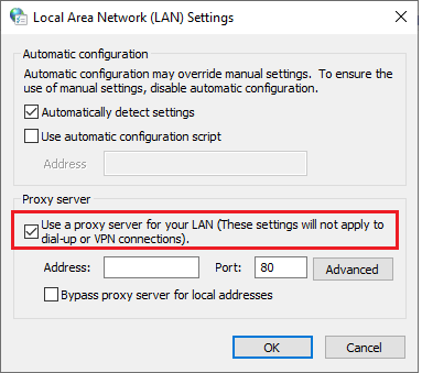 Here, check the Use a proxy server for your LAN box. How to Unblock Websites on Chrome