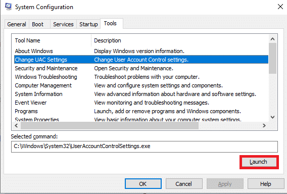 Here, click on Change UAC Settings and select Launch. how to disable User Account Control in Windows 7,8,10