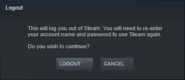 Here, click on LOGOUT to continue. How to Fix Steam Image Failed to Upload
