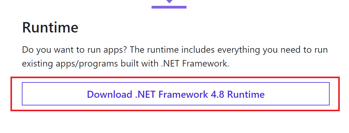 click on the latest .NET Framework 