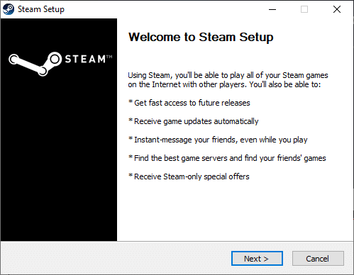 Click on Next in Steam Setup window