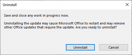 Here, click on Uninstall to confirm the prompt. Fix Ntoskrnl.exe High Disk Usage