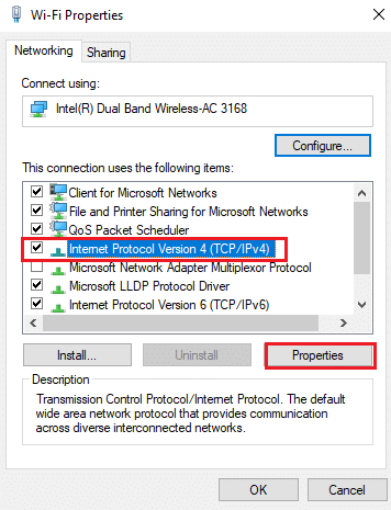 Here, select Internet Protocol Version 4 and click on Properties as shown. Fix Steam Remote Play Not Working in Windows 10