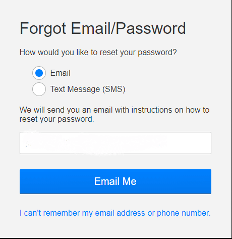Here, select the Email option | How to Change Password on Netflix