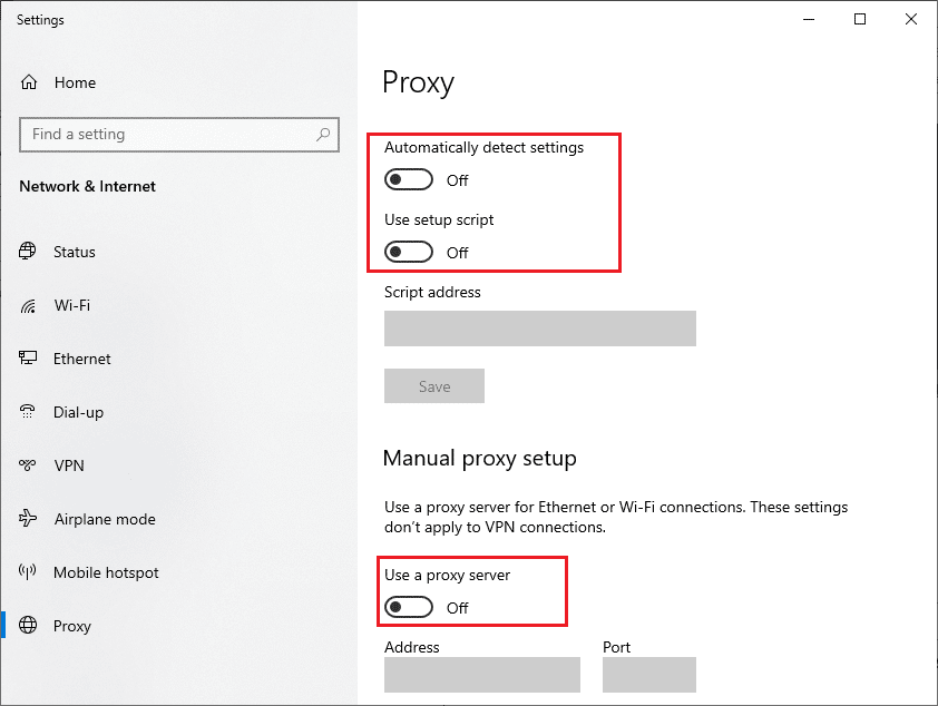 toggle OFF Proxy server. Fix Error Code Beaver in Destiny