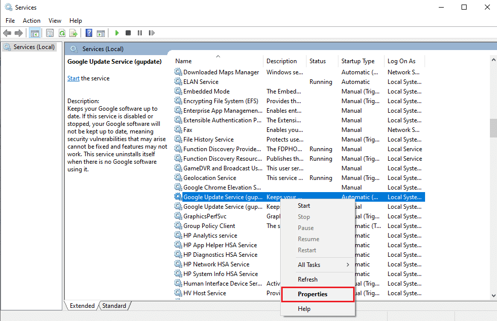 Properties option. Fix System Service Exception on Windows 10 or 11