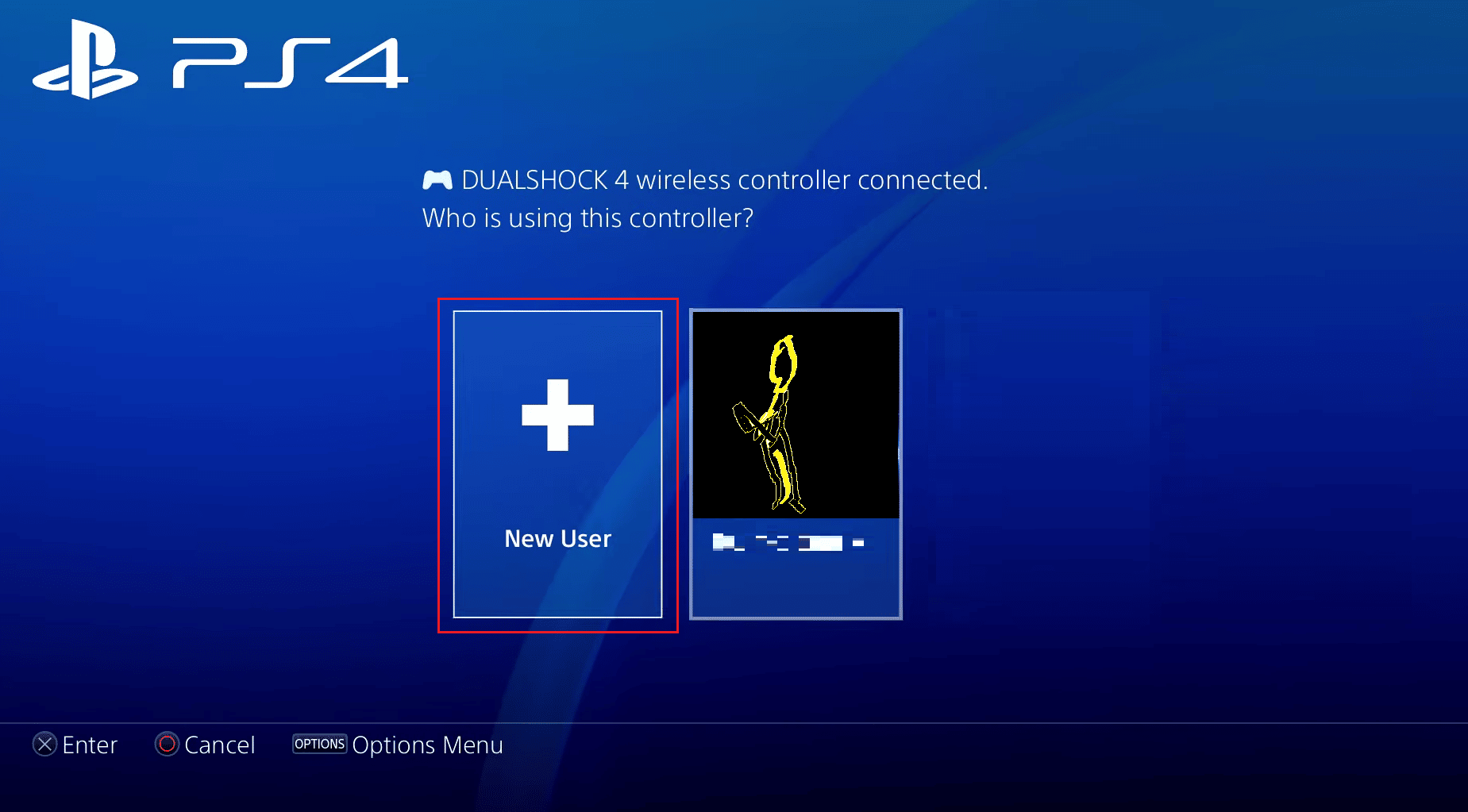 hit the New User option | add another PSN account to PS4