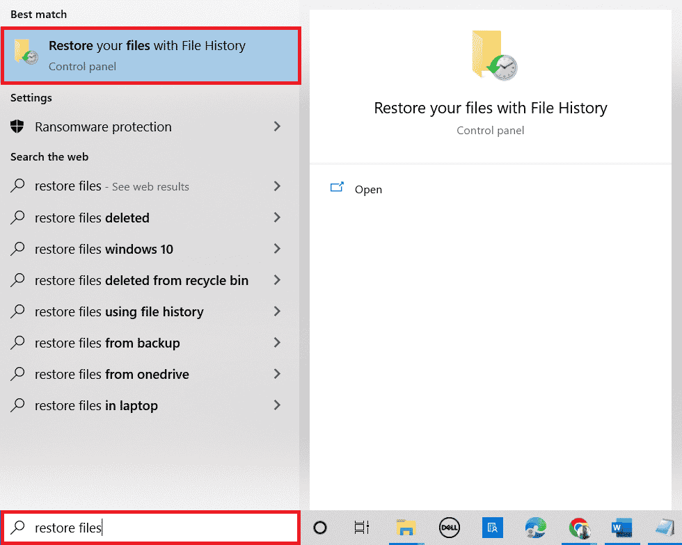 Hit the Windows key. Type Restore Files and click on Restore your files with File History | Where Do Permanently Deleted Photos Go?