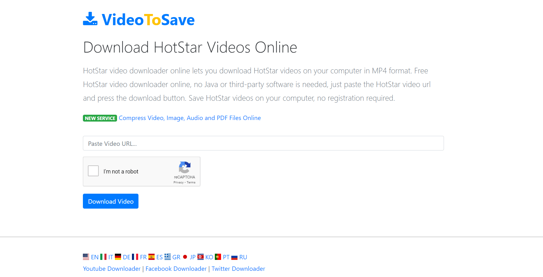 Hotstar Video Downloader website