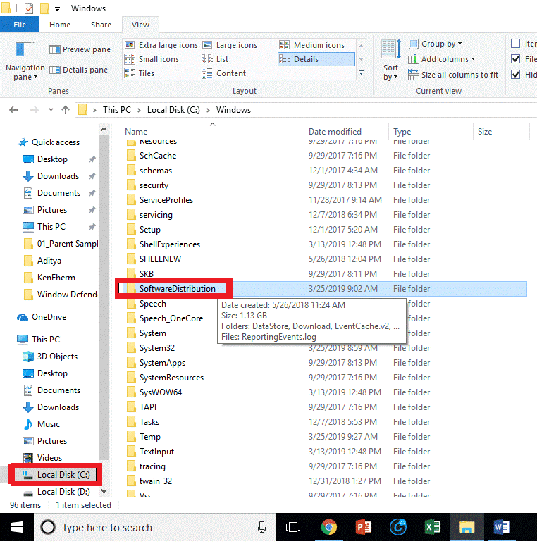 SoftwareDistribution folder on Windows 10 | 0x80073CFB activation error