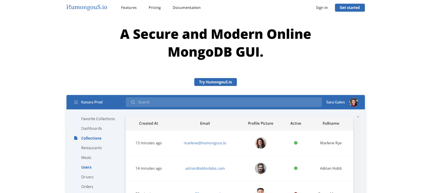 HumongouS.io. Лучшие приложения MongoDB с графическим интерфейсом