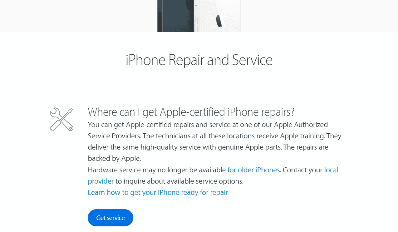 iPhone Repair page