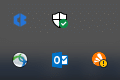 Icons on taskbar.
