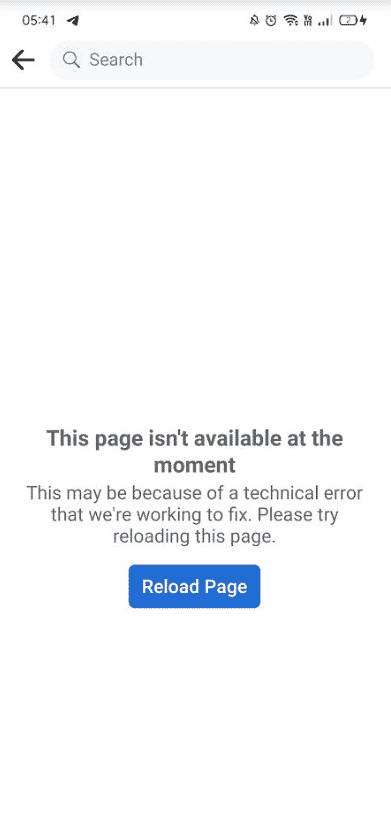 If you can see their account in the search list but cannot view the content or information and find a warning saying this This page isn’t available at the moment on their profile, they have deactivated their Facebook account for sure