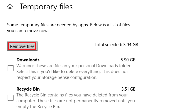 After selecting the files, click on Remove Files option.
