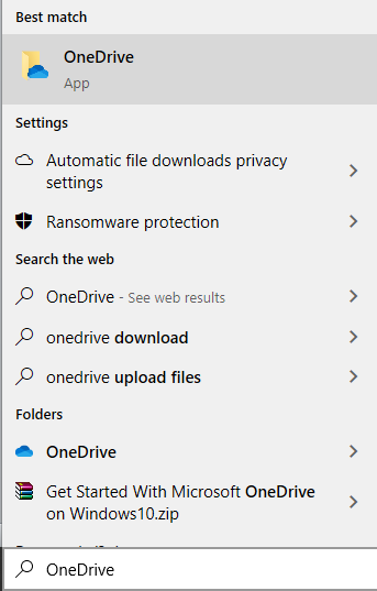 Now, open the OneDrive app again using the search bar.