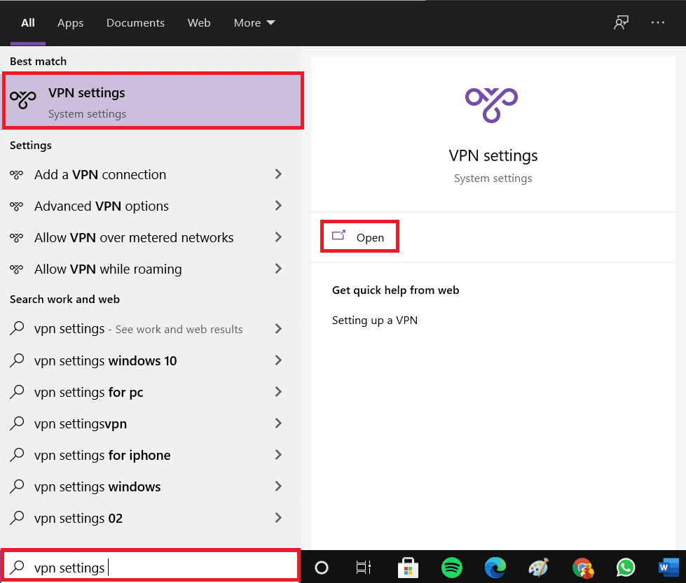 In a Search Bar type VPN settings and click Open. How to Fix Apex Legends Unable to Connect