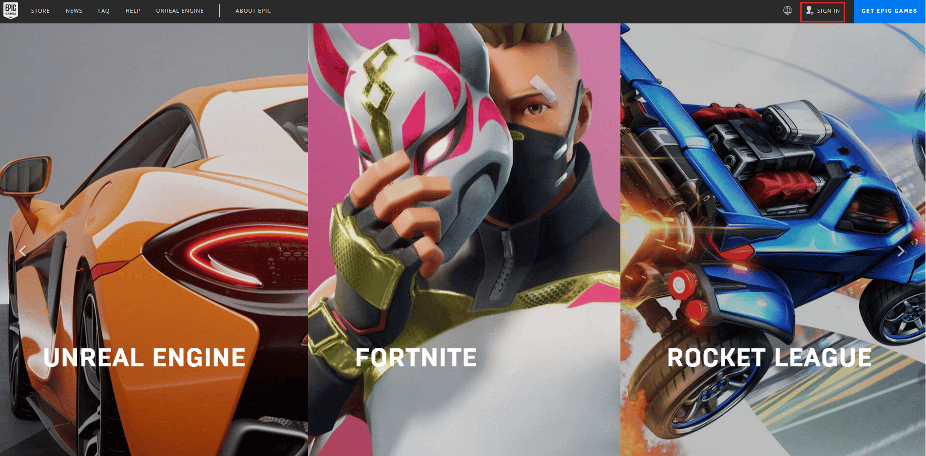 in epic games webpage click on Sign in. Fix Fortniteclient-win64-shipping.exe Application Error