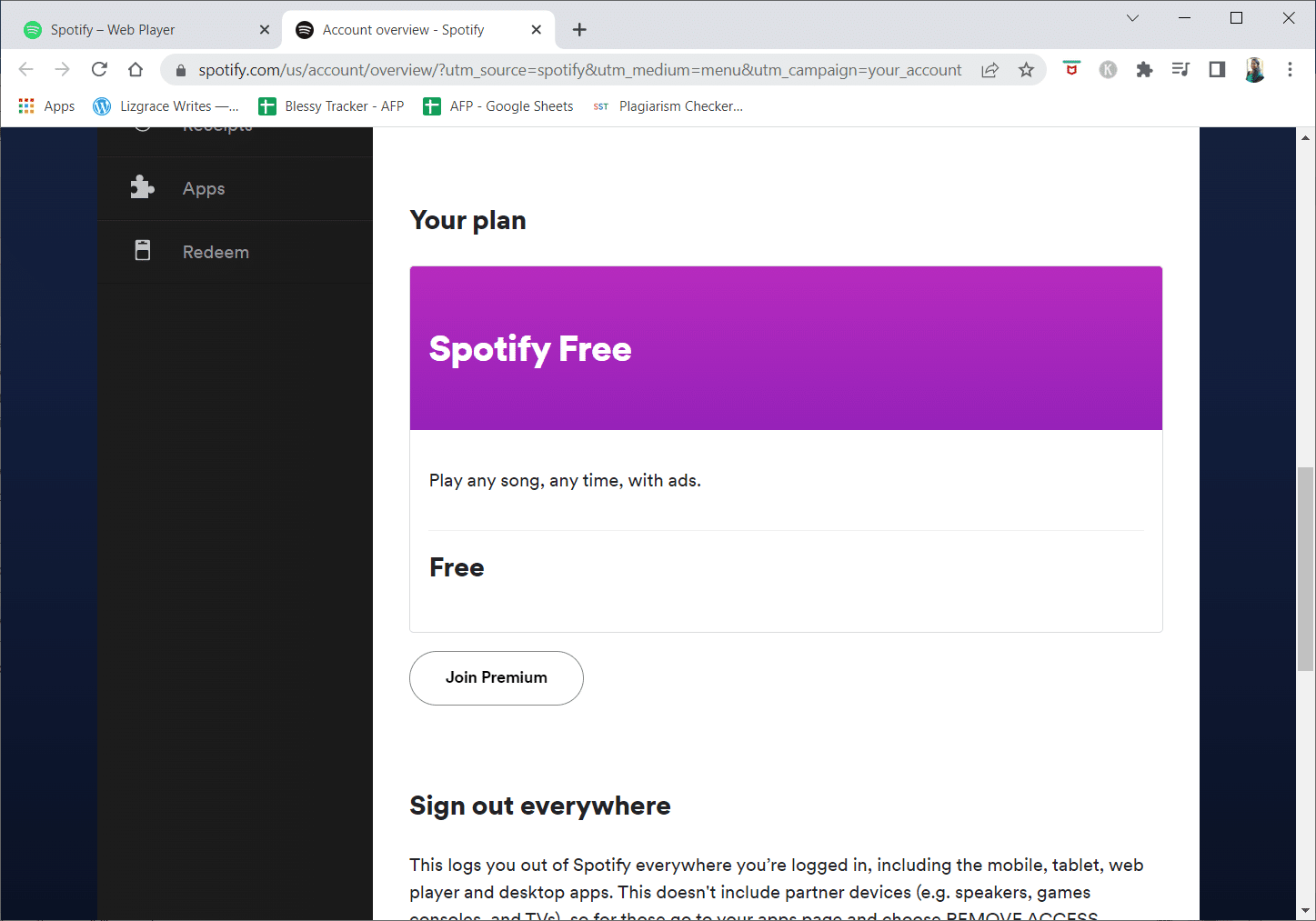 In the account overview section, scroll down to see Your plan. Here, you can find all the details of your current plan | Hulu Spotify login