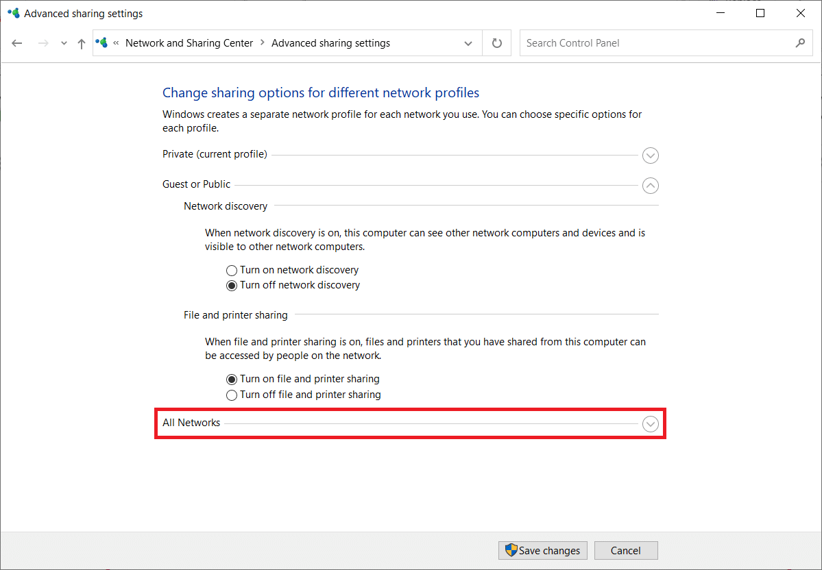 In the Advanced sharing settings window, expand All Networks. Fix The Active Directory Domain Services is Currently Unavailable in Windows 10