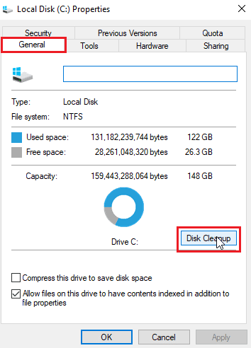 click on Disk Cleanup to open the Disk Cleanup utility