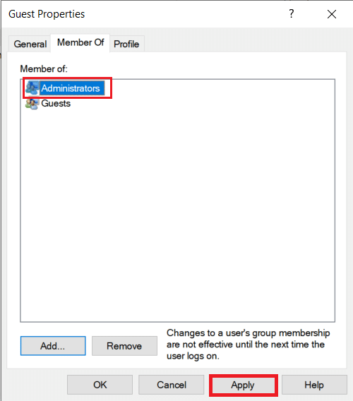 In the Member Of tab, now choose Administrators and click Apply followed by OK. How to Fix Access is Denied Windows 10
