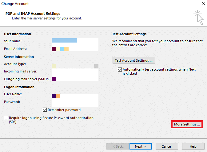 locate and click More Settings. How to Fix Comcast Email Not Working