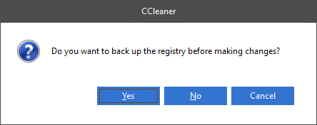 In the next prompt, click on Yes to back up the registry. Fix 0x80004002 No such interface supported on Windows 10