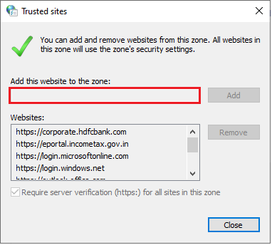 Add this website to the zone field. How to Fix Zoom Error Code 1001