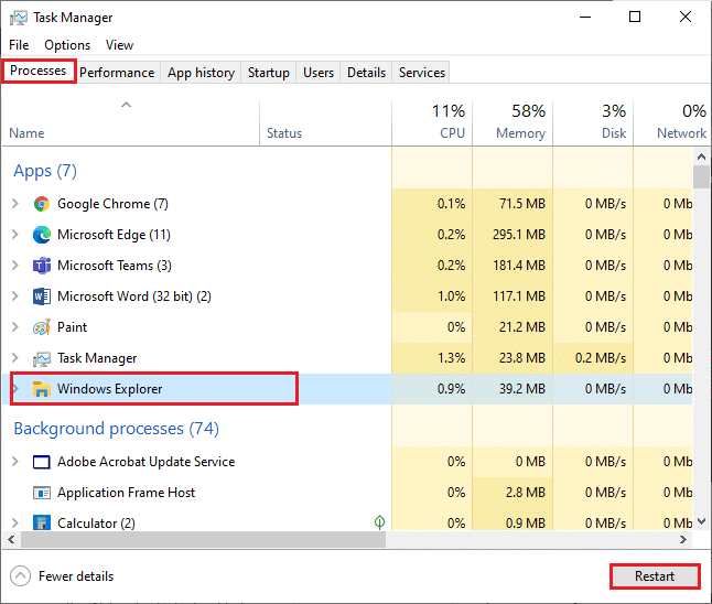 restart windows explorer