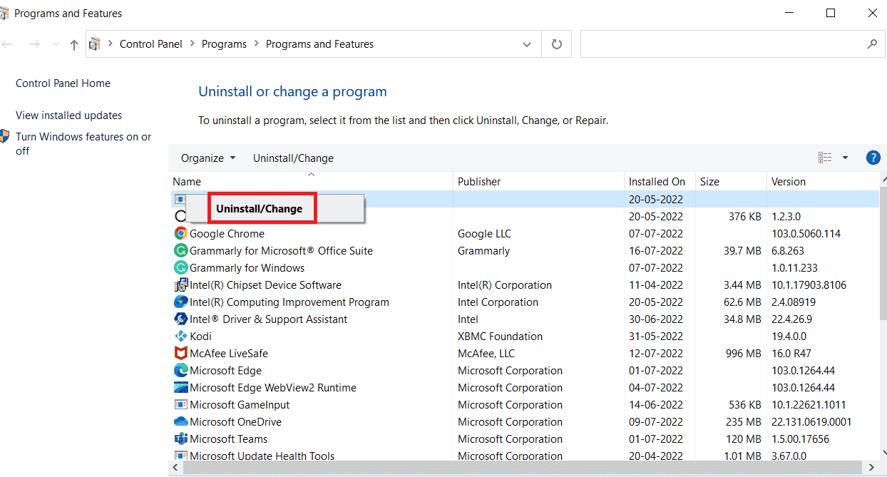 In the Programs and Features menu Locate Arma 3 and right-click on it to Uninstall it | Fix Arma 3 Referenced Memory Error in Windows 10