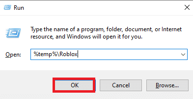 escriba %temp%Roblox y haga clic en el botón Aceptar. Se solucionó el problema en el servidor web de origen y se volvió inaccesible