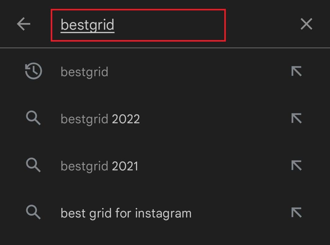 In the search bar, search for BestGrid.