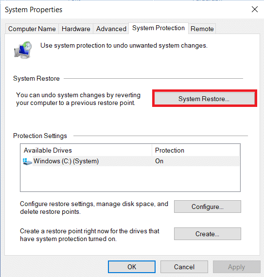 In the System Protection tab, Click on System Restore… button. What is InstallShield Installation Information