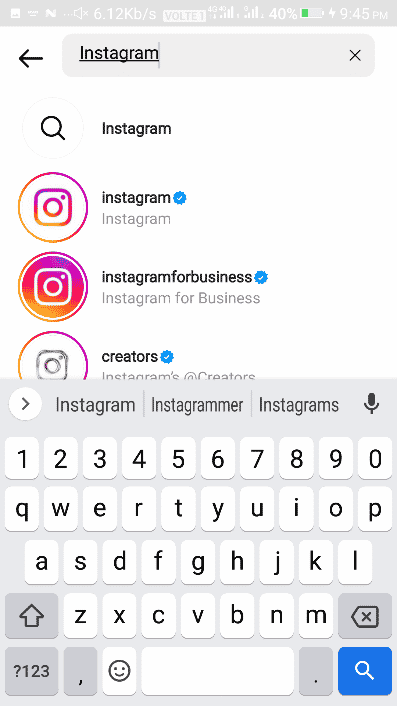 Instagram Search tab