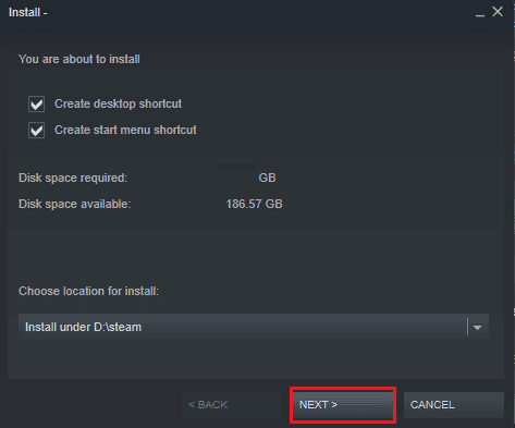 install game in steam