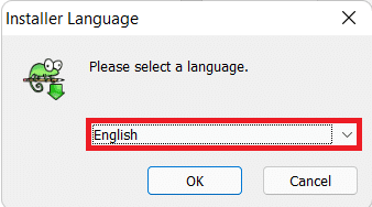 choose language in the Installation wizard. 
