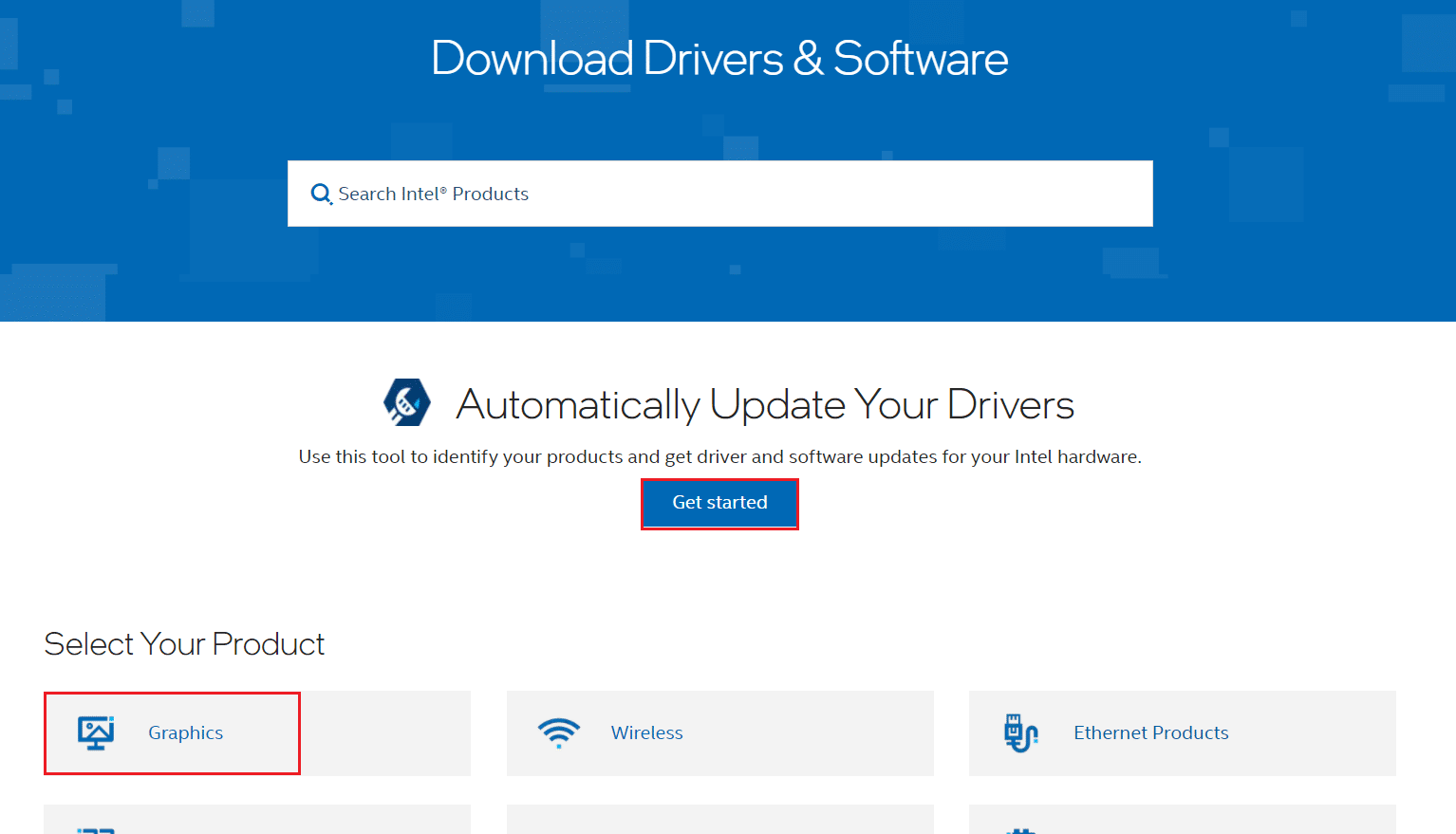 Intel driver download side