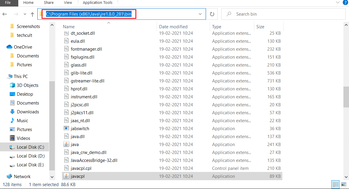 java file location in file explorer. Fix Could Not Create the Java Virtual Machine in Windows 10