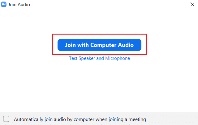 Join with Computer Audio button