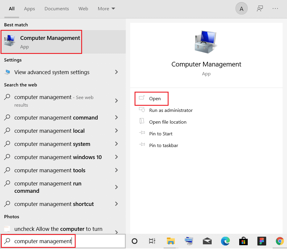 launch Computer Management app from Windows search bar. How to Fix Access is Denied Windows 10